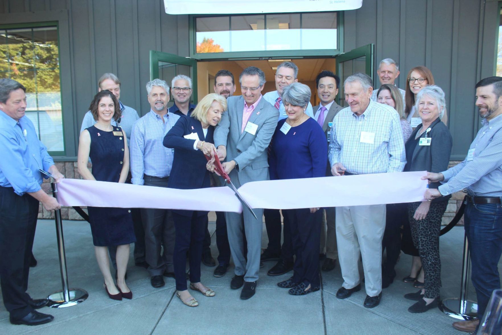 Cutting the ribbon